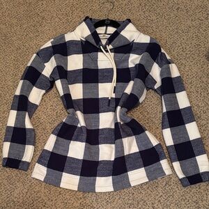 Vineyard Vines crewneck Navy and White Plaid Hoodie